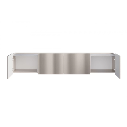 Szafka RTV Malmi 200 cm wisząca - kaszmir / crema bianca / złoty